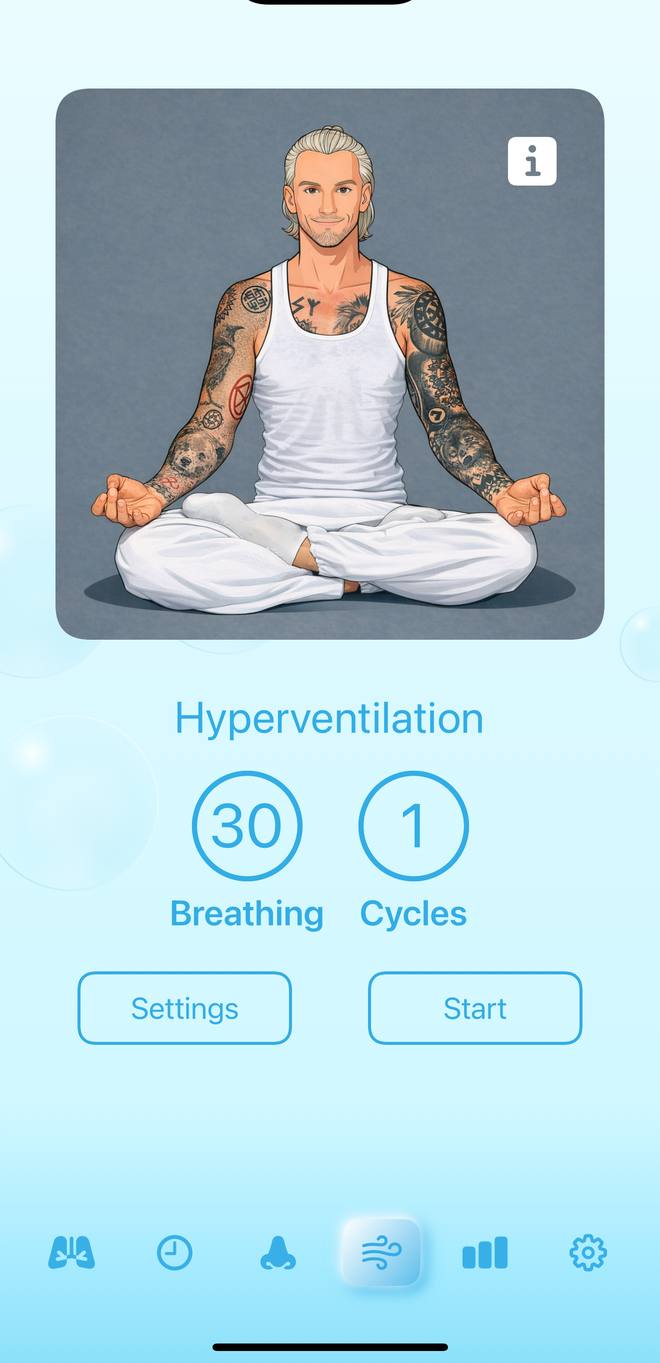Hyperventilation practice screen